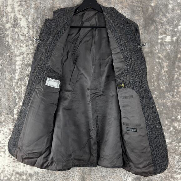 Woodmere Sz 41L Wool Career Notched Blazer Jacket Gray Long Sleeve Button Lined - Picture 3 of 10